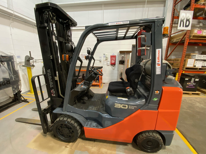 Used forklift for sale in Kitchener | 2018 TOYOTA 6,000 LB IC Cushion Forklift | Model: 8FGCU30