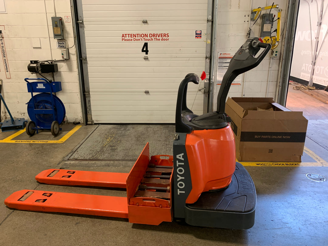 Used forklift for sale in Toronto | 2016 TOYOTA 6,000 LB Electric Walkie Rider Pallet Truck | Model: 8HBE30
