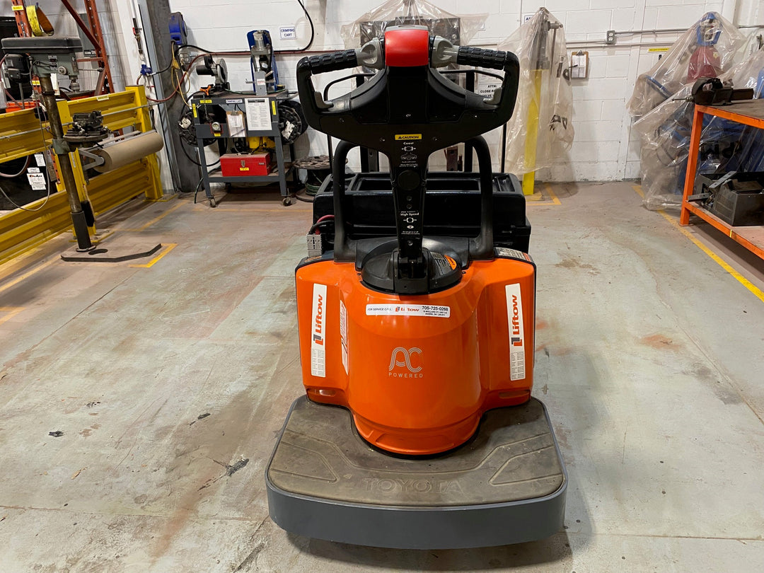 Used forklift for sale in Barrie | 2018 TOYOTA 6,000 LB Electric Walkie Rider Pallet Truck | Model: 8HBE30