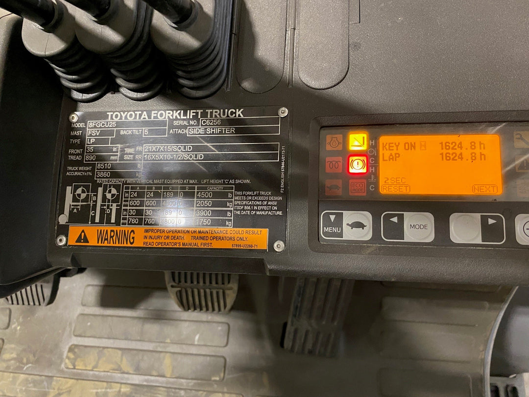 Used forklift for sale in Ajax | 2021 TOYOTA 5,000 LB IC Cushion Forklift | Model: 8FGCU25