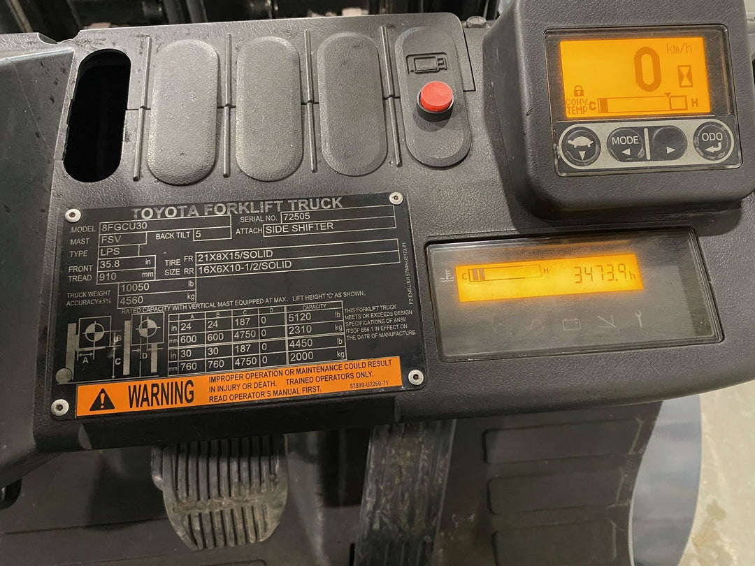 Used forklift for sale in Hamilton | 2019 TOYOTA 6,000 LB IC Cushion Forklift | Model: 8FGCU30