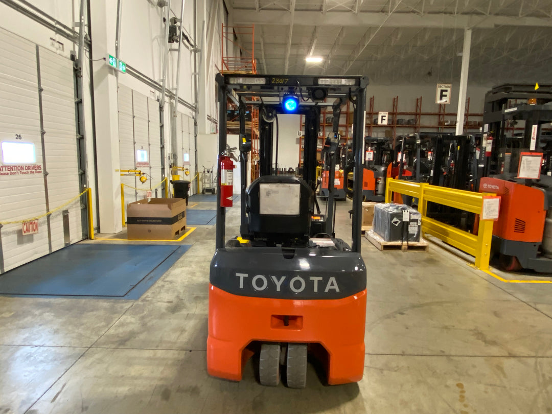 Used forklift for sale in Ajax | 2021 TOYOTA 4,000 LB 3-Wheel Electric Forklift | Model: 8FBE20U