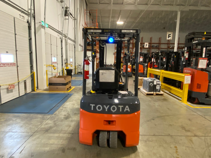Used forklift for sale in Ajax | 2021 TOYOTA 4,000 LB 3-Wheel Electric Forklift | Model: 8FBE20U