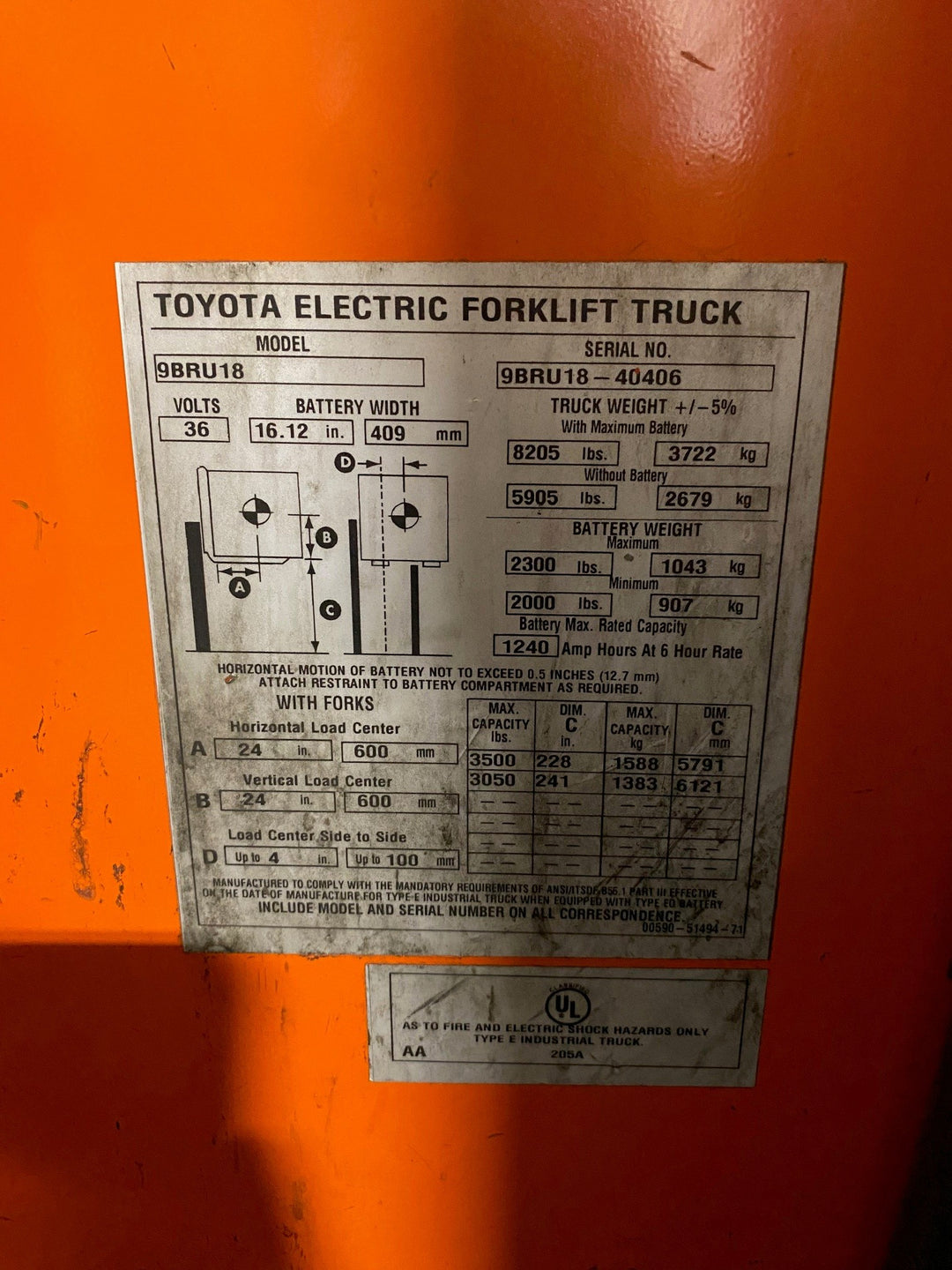 Used forklift for sale in Kitchener | 2019 TOYOTA 3,500 LB Electric Reach Truck | Model: 9BR183M241