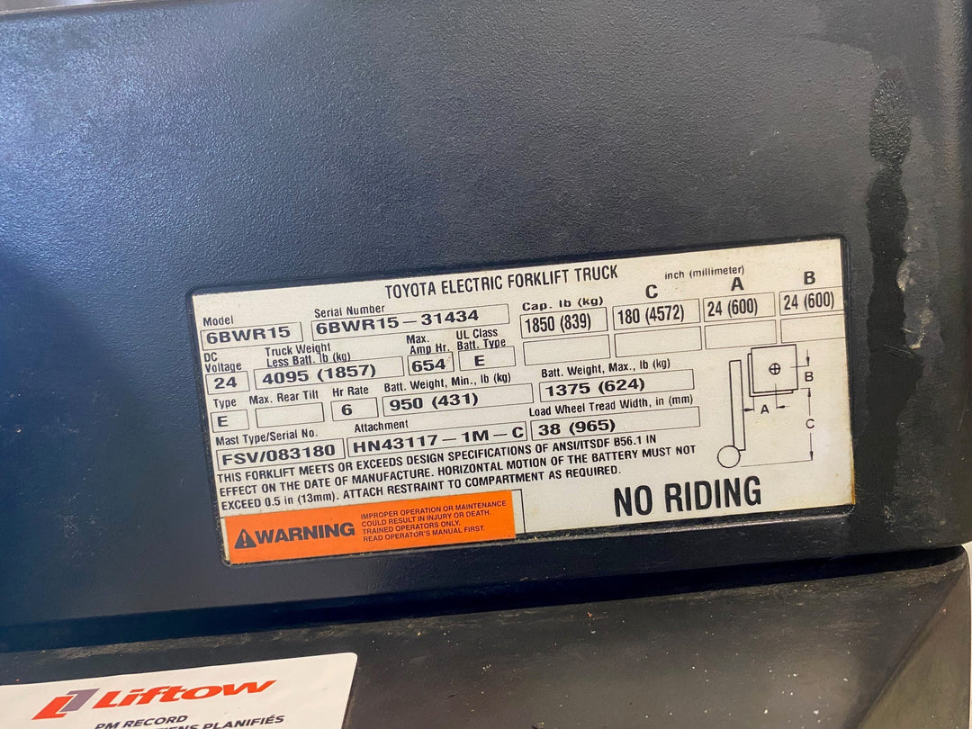 Used forklift for sale in Ajax | 2020 TOYOTA 3000 LB Electric Walkie Reach Walkie Stacker | Model: 6BWR153F80