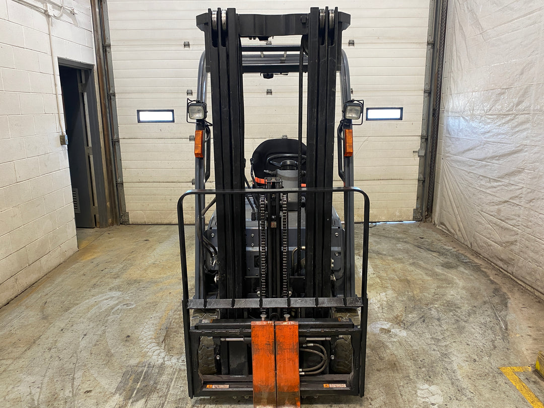 Used forklift for sale in Barrie | 2021 TOYOTA 4000 LB 3-Wheel Electric Forklift | Model: 8FBE20U