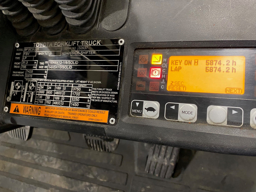 Used forklift for sale in Hamilton | 2020 TOYOTA 4000 LB IC Cushion Forklift | Model: 8FGCSU20