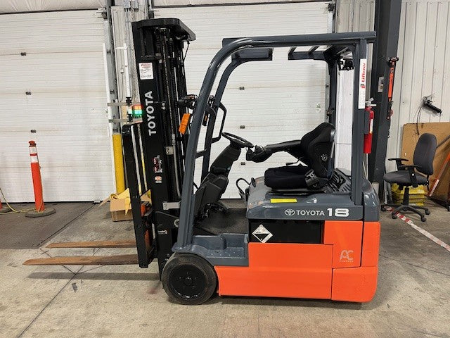 Used forklift for sale in London | 2019 TOYOTA 3,500 LB 3-Wheel Electric Forklift | Model: 8FBE18U