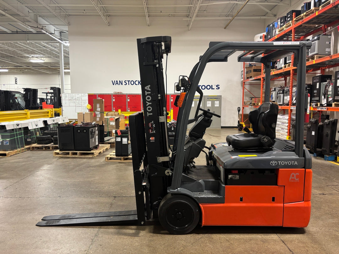 Used forklift for sale in Toronto | 2020 TOYOTA 3,000 LB 3-Wheel Electric Forklift | Model: 8FBE15U