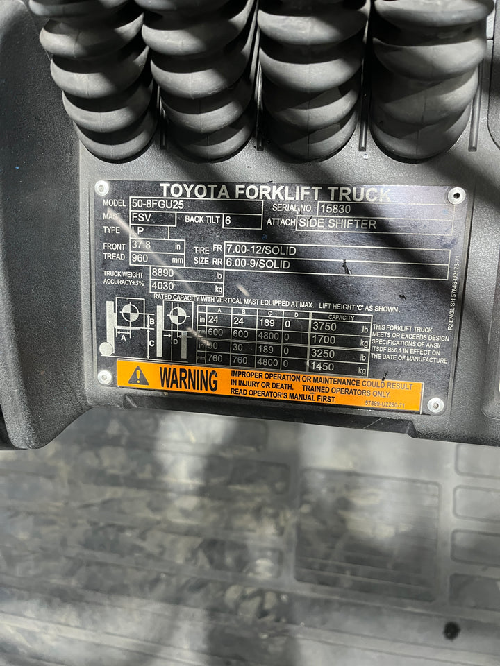 Used forklift for sale in Dartmouth | 2023 TOYOTA 5,000 LB IC Pneumatic Forklift | Model: 50-8FGU25