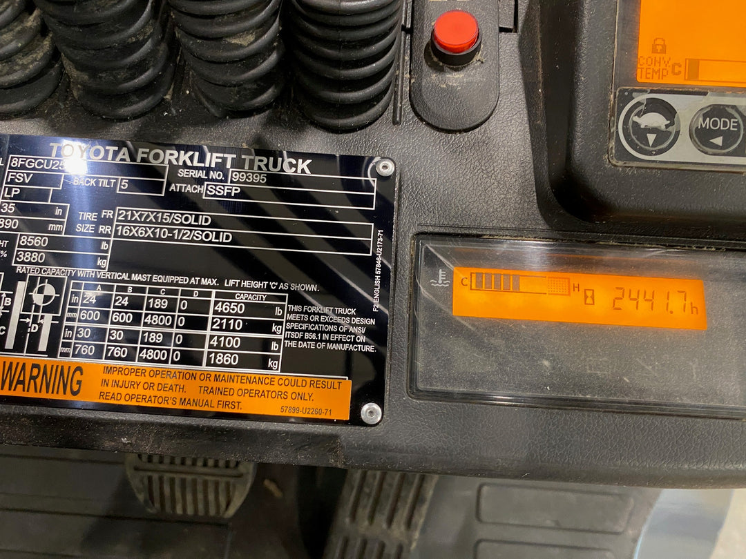 Used forklift for sale in Hamilton | 2019 TOYOTA 5,000 LB IC Cushion Forklift | Model: 8FGCU25