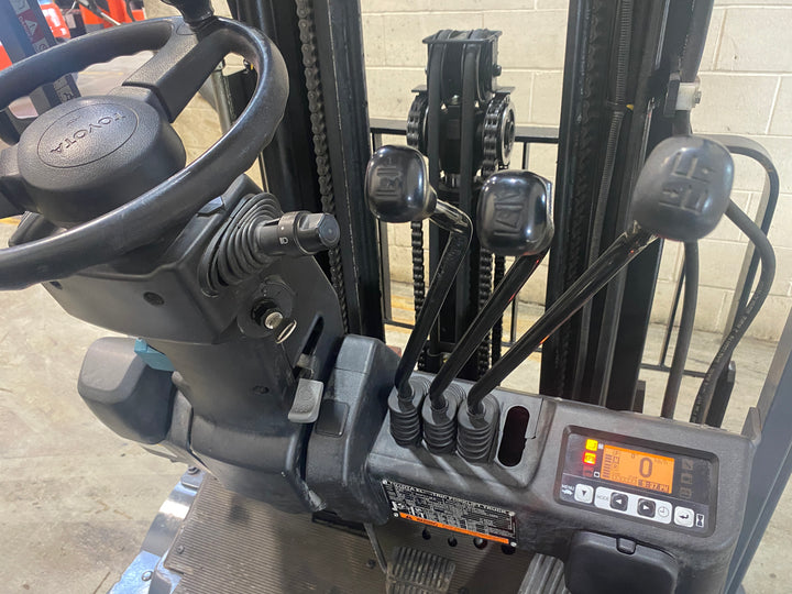 Used forklift for sale in Barrie | 2021 TOYOTA 3,500 LB 3-Wheel Electric Forklift | Model: 8FBE18U