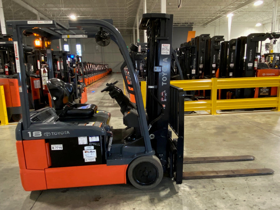 Used forklift for sale in Kitchener | 2023 TOYOTA 3,500 LB 3-Wheel Electric Forklift Longbox | Model: 8FBEH18U