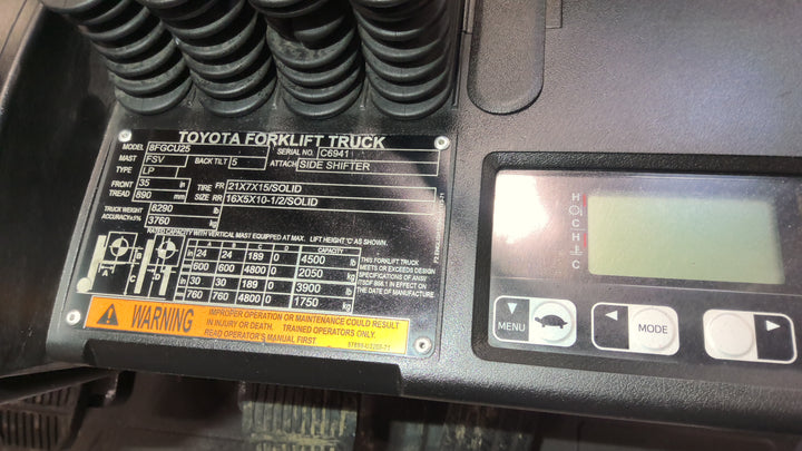 Used forklift for sale in Lachine | 2021 TOYOTA 5,000 LB IC Cushion Forklift | Model: 8FGCU25