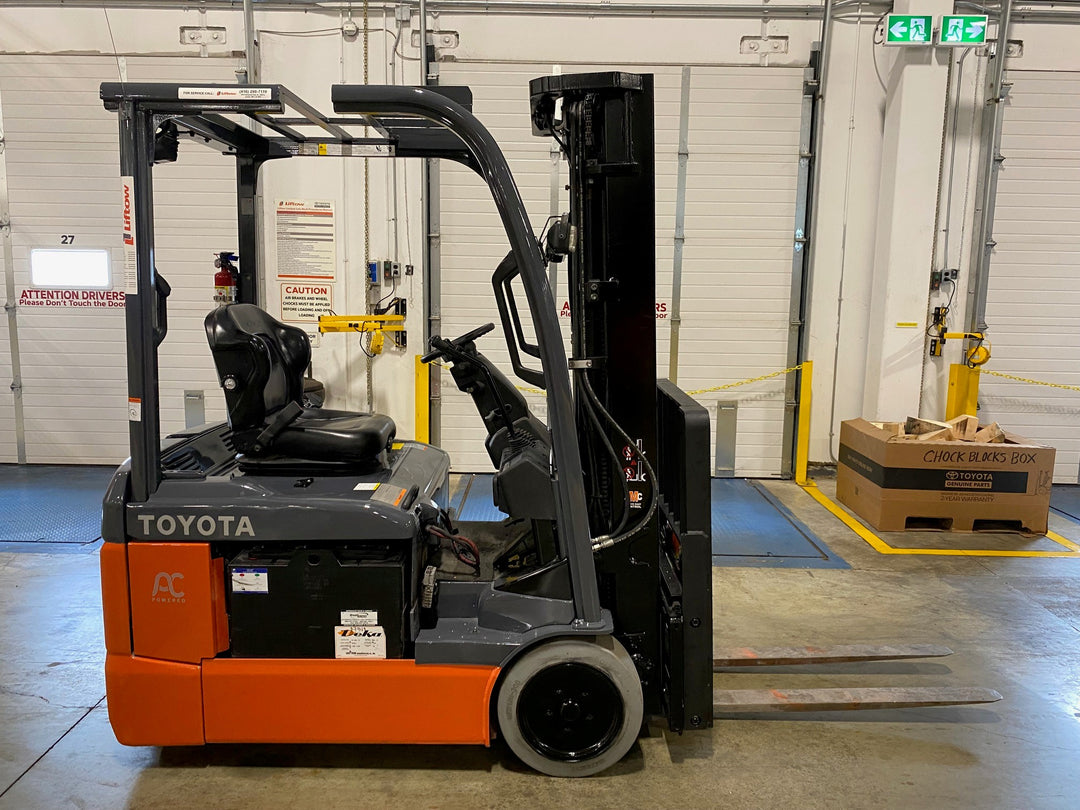 Used forklift for sale in Vaughan | 2021 TOYOTA 3000 LB 3-Wheel Electric Forklift | Model: 8FBE15U