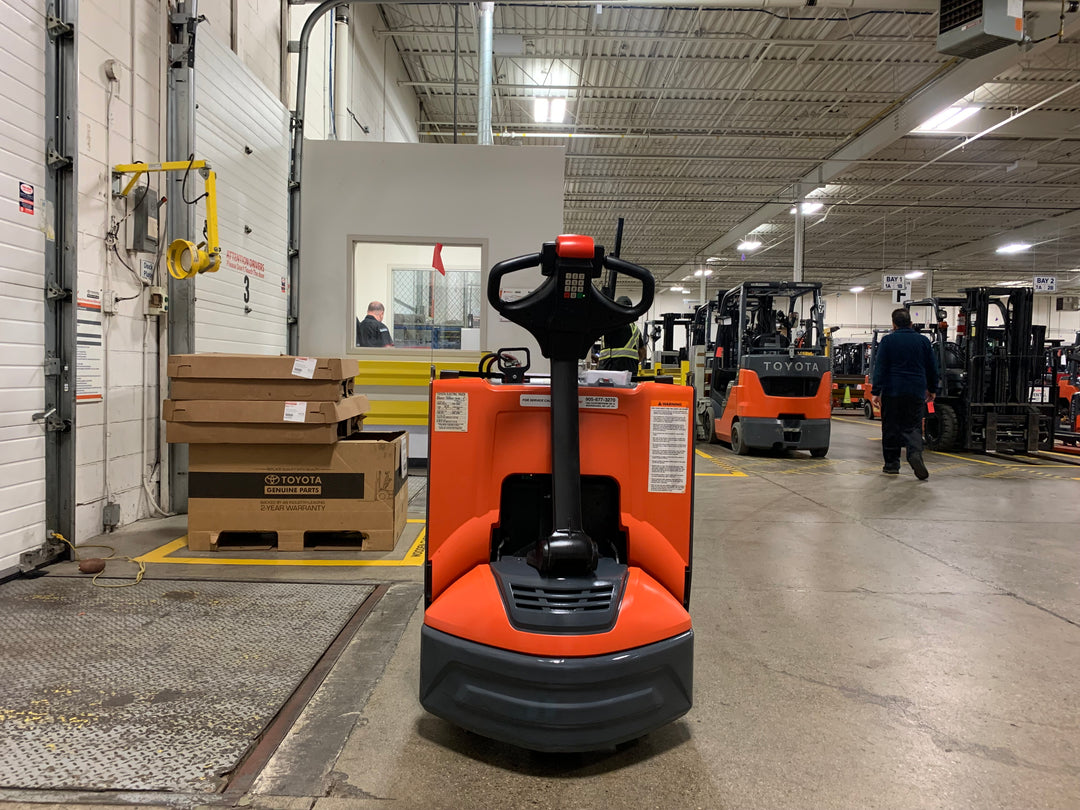 Used forklift for sale in Toronto | 2019 TOYOTA 4500 LB Electric Walkie Pallet Truck-Maint. Free | Model: 8HBW23