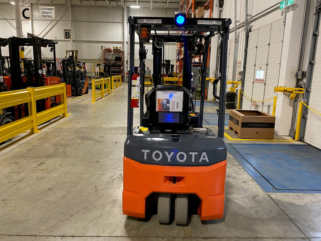 Used forklift for sale in Kitchener | 2022 TOYOTA 3,500 LB 3-Wheel Electric Forklift Longbox | Model: 8FBEH18U