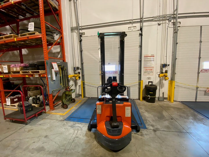 Used forklift for sale in Ajax | 2019 TOYOTA 2,500 LB Electric Walkie Straddle Stacker | Model: 8BWS132F43