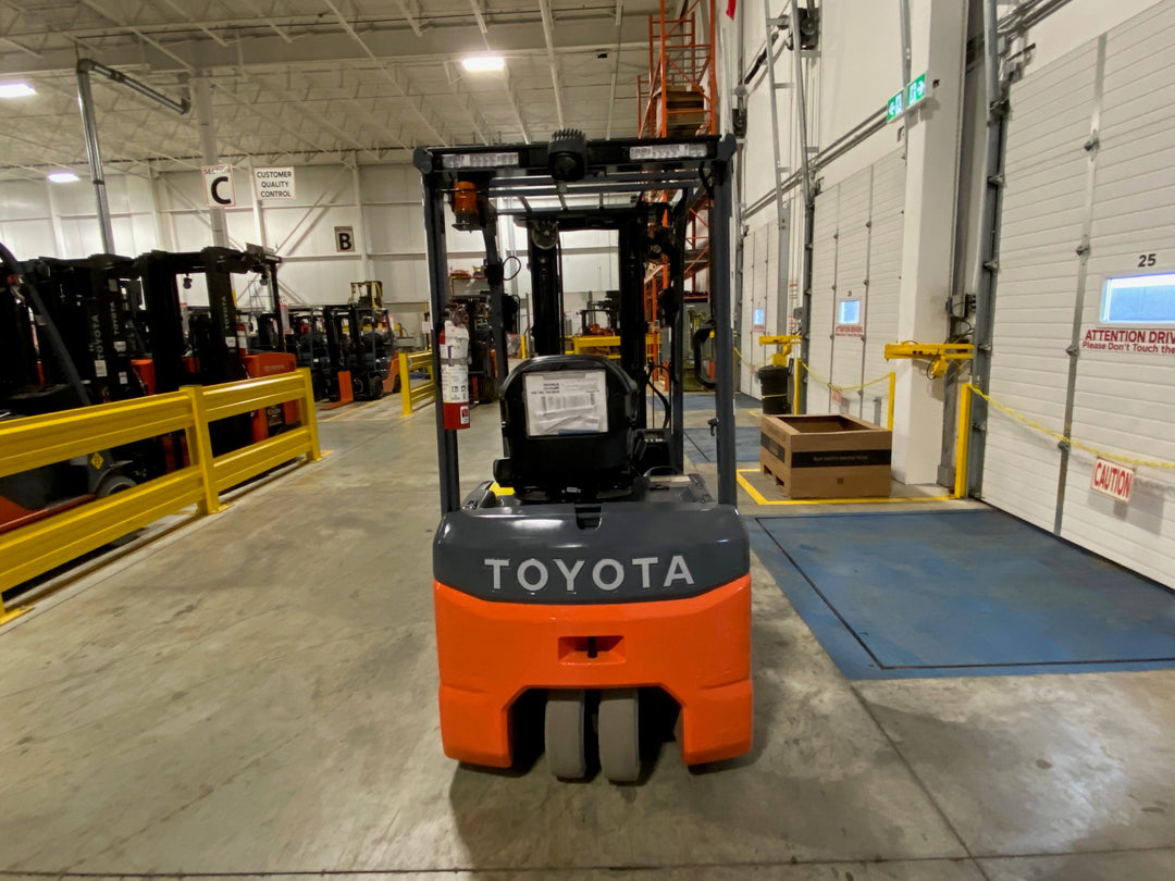 Used forklift for sale in Kitchener | 2023 TOYOTA 3,500 LB 3-Wheel Electric Forklift Longbox | Model: 8FBEH18U