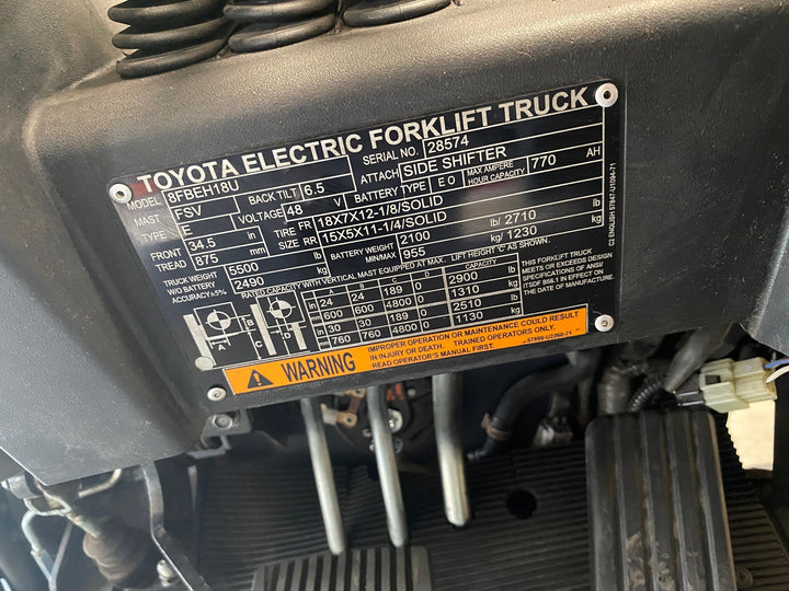Used forklift for sale in Kitchener | 2023 TOYOTA 3,500 LB 3-Wheel Electric Forklift Longbox | Model: 8FBEH18U