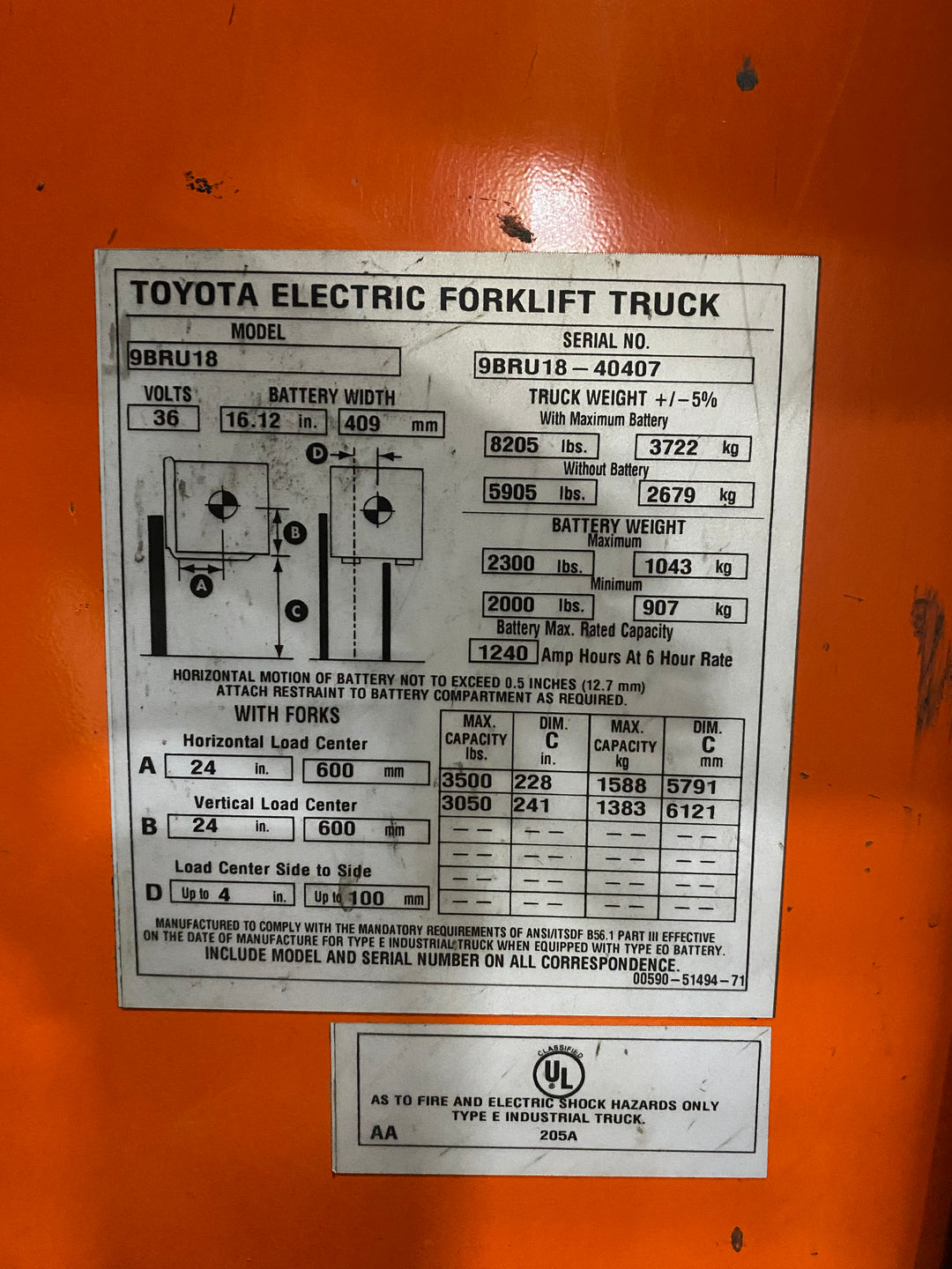 Used forklift for sale in Kitchener | 2019 TOYOTA 3,500 LB Electric Reach Truck | Model: 9BR183M241