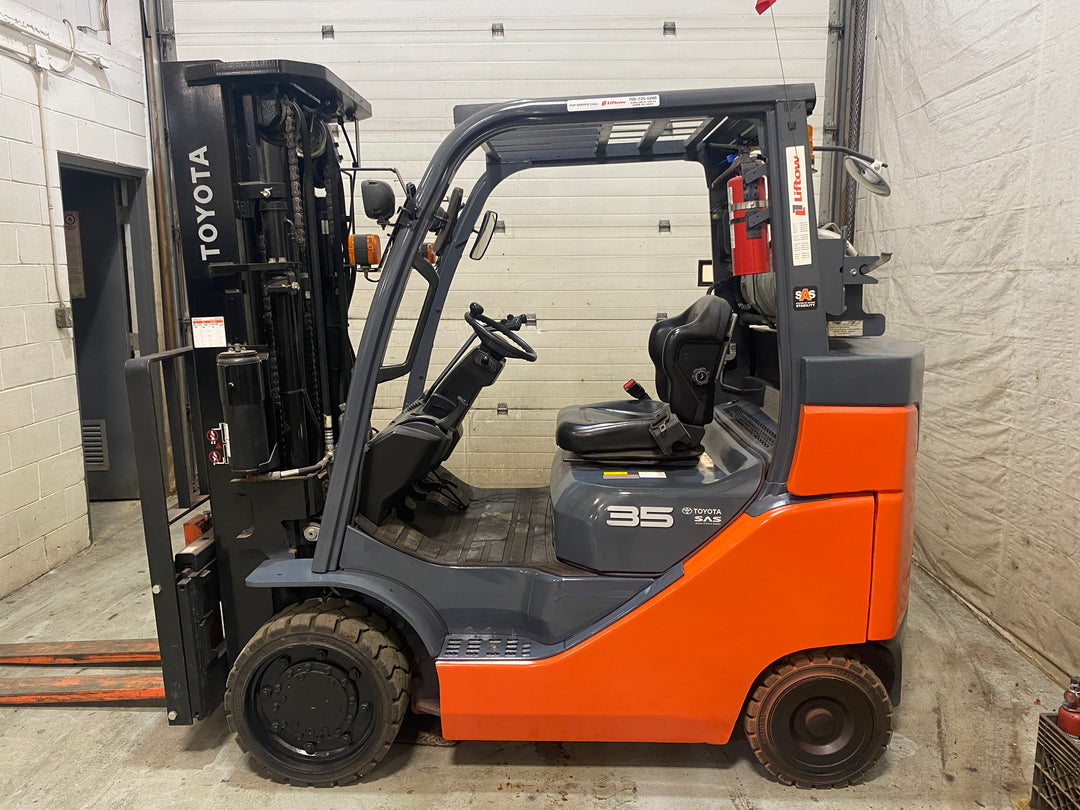 Used forklift for sale in Barrie | 2018 TOYOTA 8,000 LB IC Cushion Forklift | Model: 8FGC35U