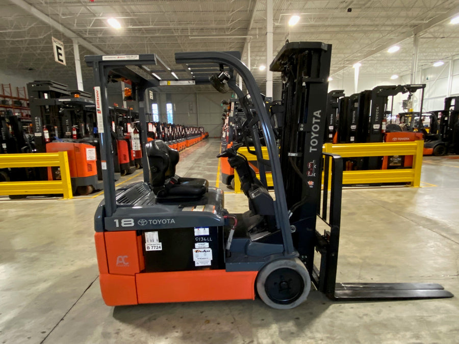 Used forklift for sale in Kitchener | 2023 TOYOTA 3,500 LB 3-Wheel Electric Forklift Longbox | Model: 8FBEH18U