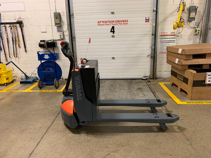Used forklift for sale in Toronto | 2019 TOYOTA 4500 LB Electric Walkie Pallet Truck-Maint. Free | Model: 8HBW23