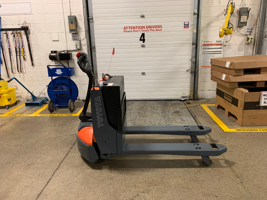 Used forklift for sale in Toronto | 2019 TOYOTA 4500 LB Electric Walkie Pallet Truck-Maint. Free | Model: 8HBW23