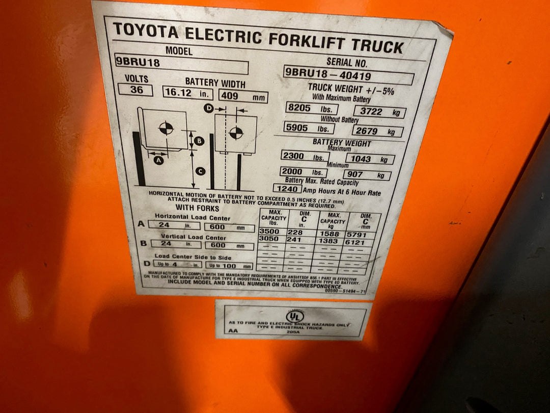Used forklift for sale in Hamilton | 2019 TOYOTA 3,500 LB Electric Reach Truck | Model: 9BR183M241