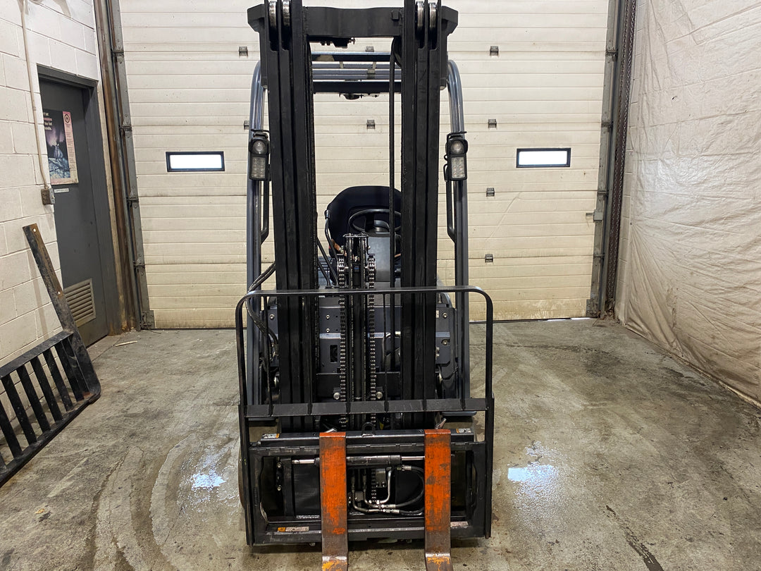 Used forklift for sale in Barrie | 2021 TOYOTA 3,500 LB 3-Wheel Electric Forklift | Model: 8FBE18U
