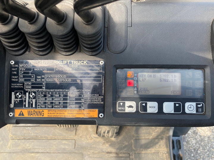 Used forklift for sale in Kitchener | 2021 TOYOTA 5,000 LB IC Cushion Forklift | Model: 8FGCU25