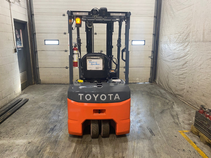 Used forklift for sale in Barrie | 2021 TOYOTA 3,500 LB 3-Wheel Electric Forklift | Model: 8FBE18U