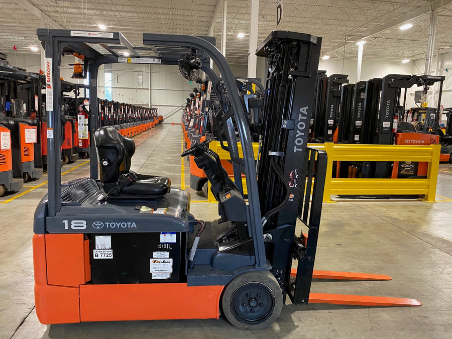Used forklift for sale in Kitchener | 2022 TOYOTA 3,500 LB 3-Wheel Electric Forklift Longbox | Model: 8FBEH18U