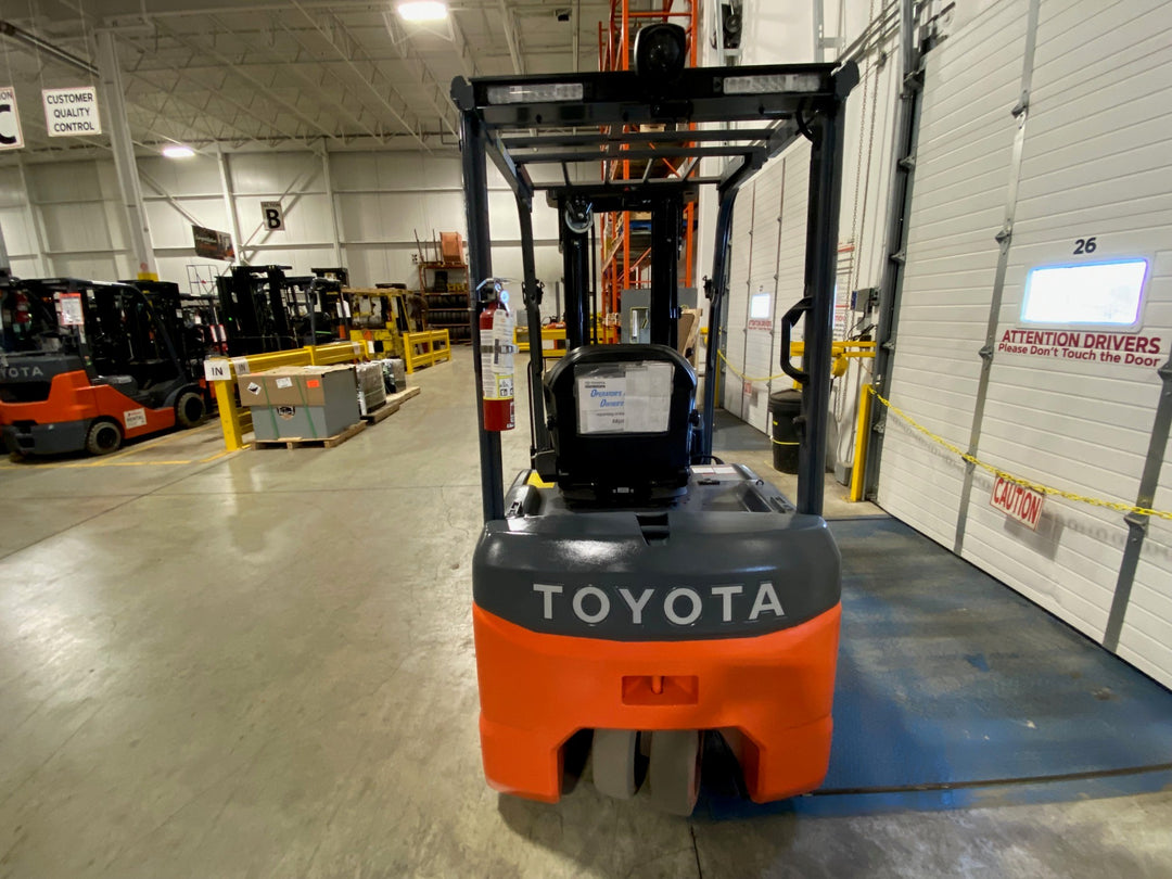 Used forklift for sale in Ajax | 2021 TOYOTA 4,000 LB 3-Wheel Electric Forklift | Model: 8FBE20U