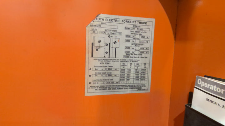 Used forklift for sale in Lachine | 2018 TOYOTA 4,000 LB Electric Standup Counterbalance | Model: 8BNCU20M188