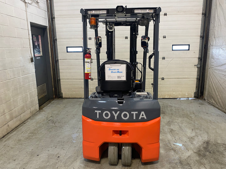 Used forklift for sale in Barrie | 2021 TOYOTA 3000 LB 3-Wheel Electric Forklift | Model: 8FBE15U