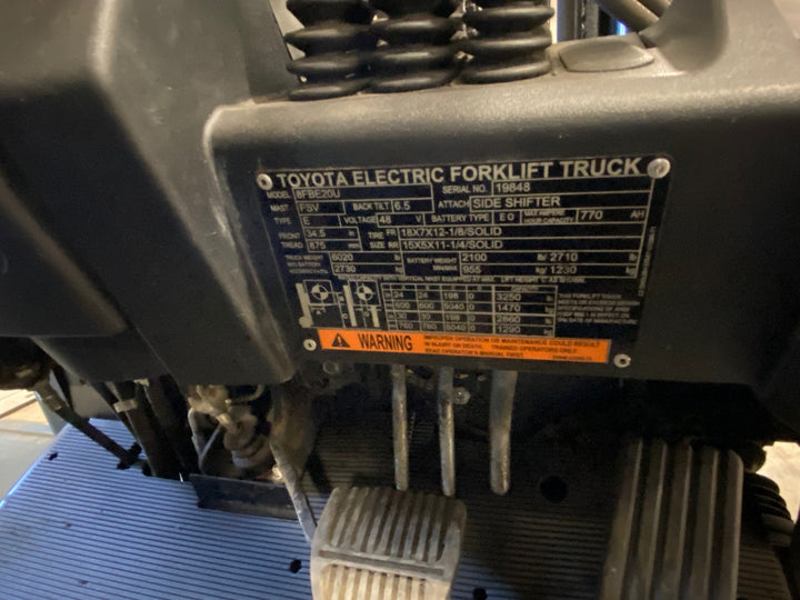 Used forklift for sale in Ajax | 2020 TOYOTA 4000 LB 3-Wheel Electric Forklift | Model: 8FBE20U