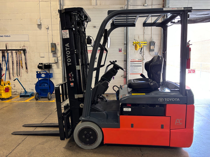 Used forklift for sale in Toronto | 2020 TOYOTA 4000 LB 3-Wheel Electric Forklift | Model: 8FBE20U