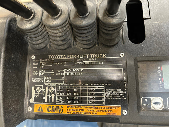 Used forklift for sale in Lachine | 2023 TOYOTA 5,000 LB IC Pneumatic Forklift | Model: 50-8FGU25