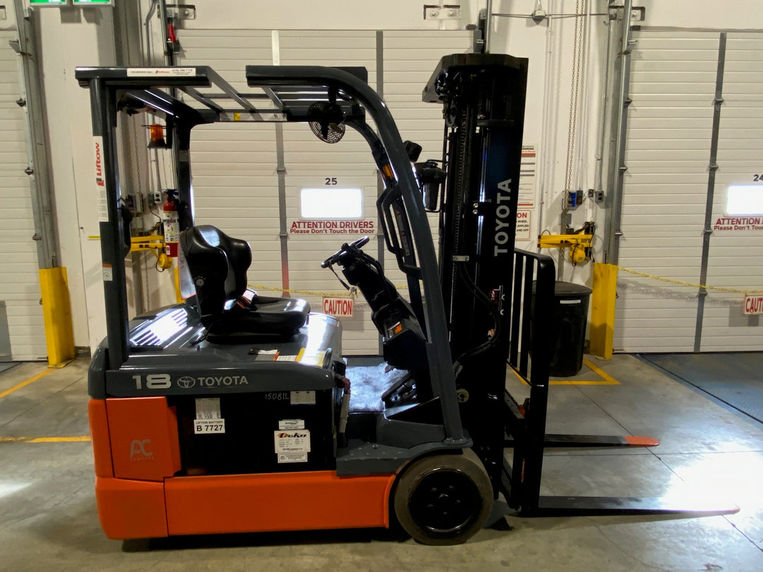 Used forklift for sale in Kitchener | 2022 TOYOTA 3,500 LB 3-Wheel Electric Forklift Longbox | Model: 8FBEH18U