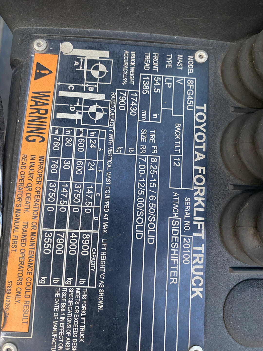 Used forklift for sale in Delta | 2020 Toyota  | Model: 8FG45U