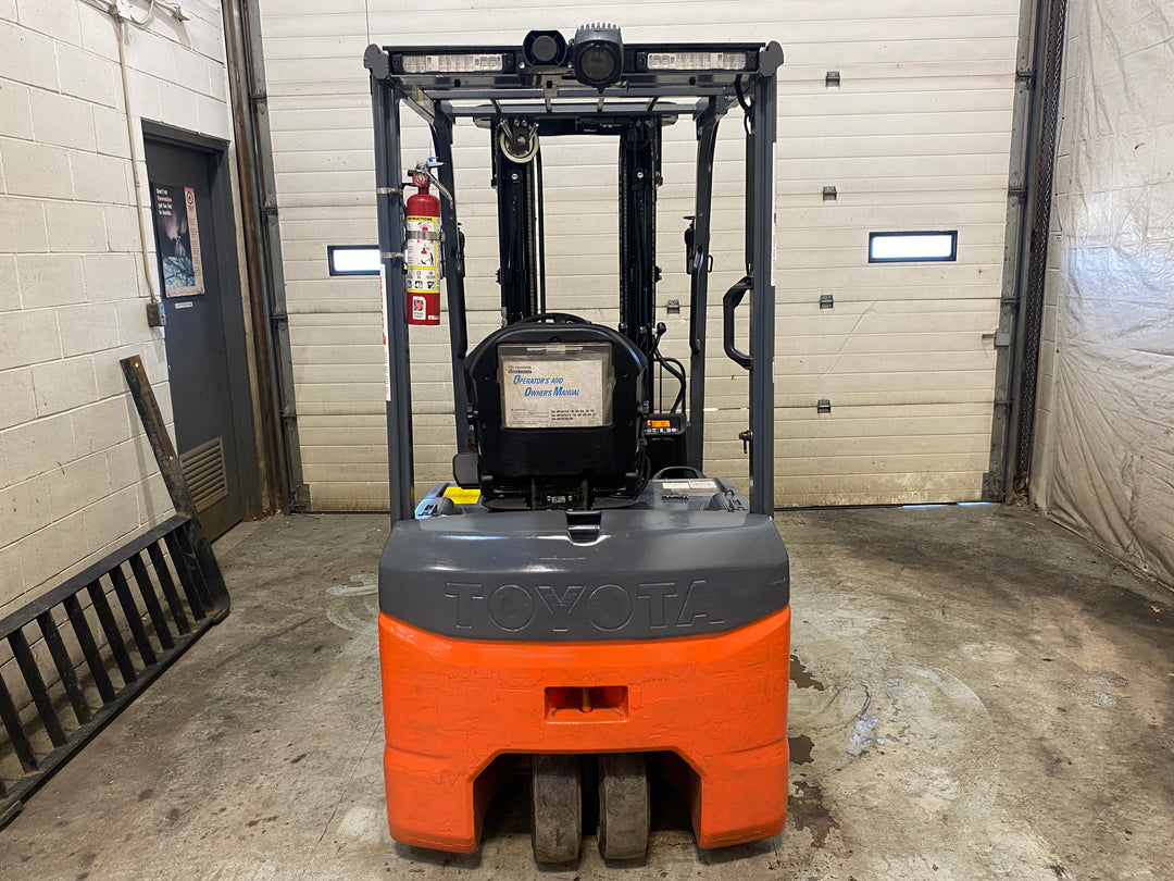 Used forklift for sale in Barrie | 2021 TOYOTA 3,500 LB 3-Wheel Electric Forklift | Model: 8FBE18U