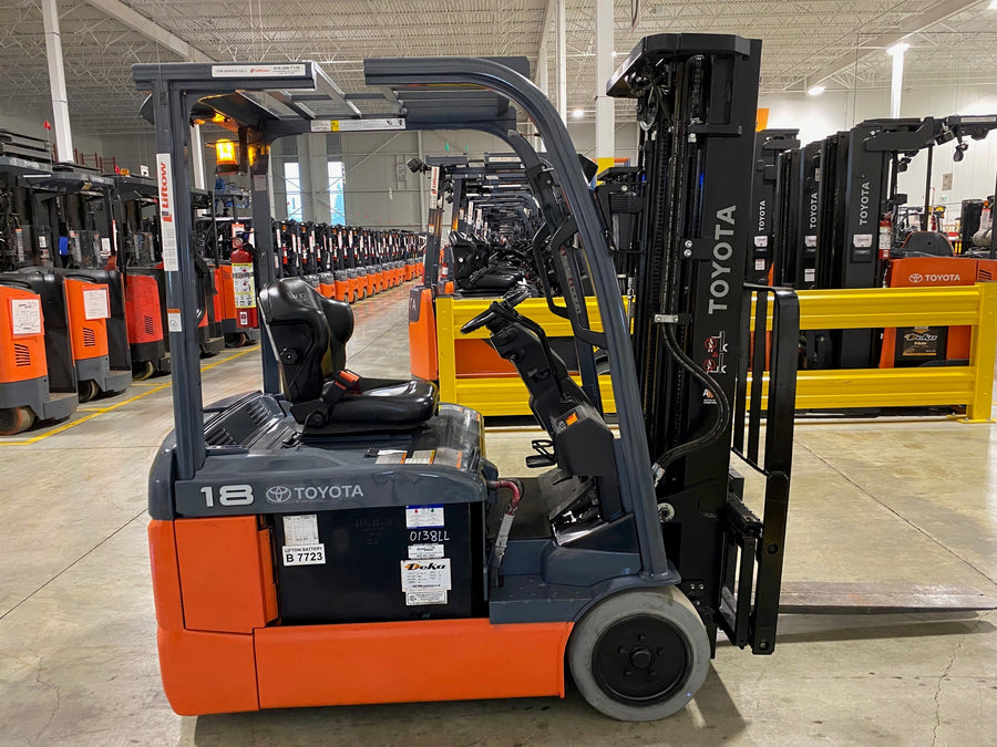 Used forklift for sale in Kitchener | 2023 TOYOTA 3,500 LB 3-Wheel Electric Forklift Longbox | Model: 8FBEH18U