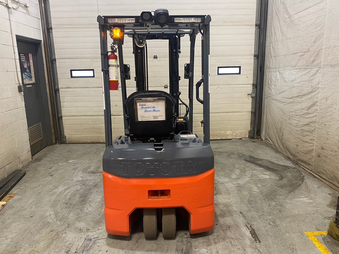 Used forklift for sale in Barrie | 2021 TOYOTA 3,500 LB 3-Wheel Electric Forklift | Model: 8FBE18U