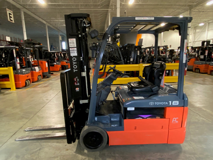 Used forklift for sale in Kitchener | 2023 TOYOTA 3,500 LB 3-Wheel Electric Forklift Longbox | Model: 8FBEH18U