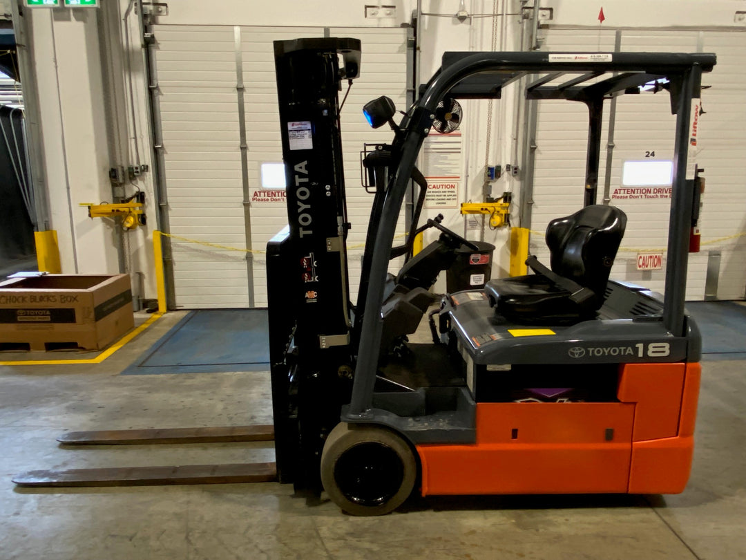 Used forklift for sale in Kitchener | 2023 TOYOTA 3,500 LB 3-Wheel Electric Forklift Longbox | Model: 8FBEH18U