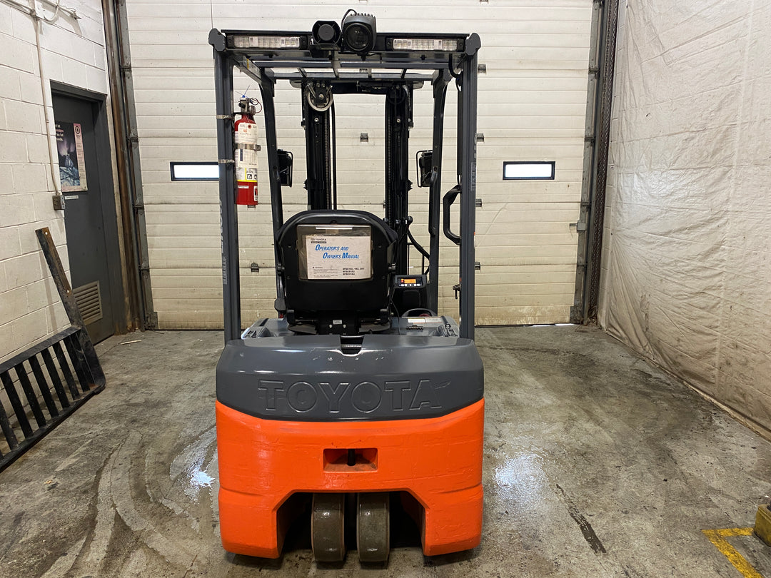 Used forklift for sale in Barrie | 2021 TOYOTA 3,500 LB 3-Wheel Electric Forklift | Model: 8FBE18U