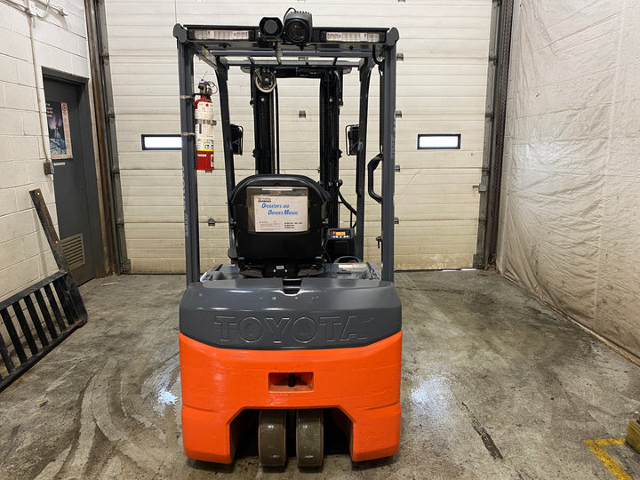 Used forklift for sale in Barrie | 2021 TOYOTA 3,500 LB 3-Wheel Electric Forklift | Model: 8FBE18U