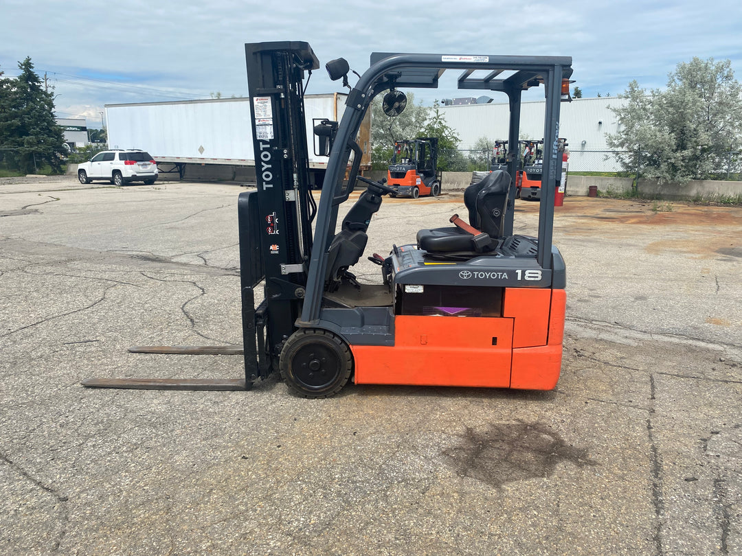 Used forklift for sale in Kitchener | 2021 TOYOTA 3,500 LB 3-Wheel Electric Forklift Longbox | Model: 8FBEH18U
